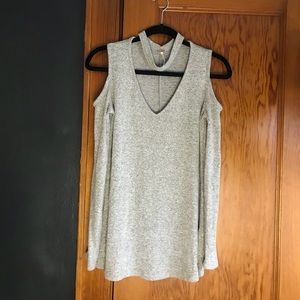 Poof Cold-shoulder Sweater